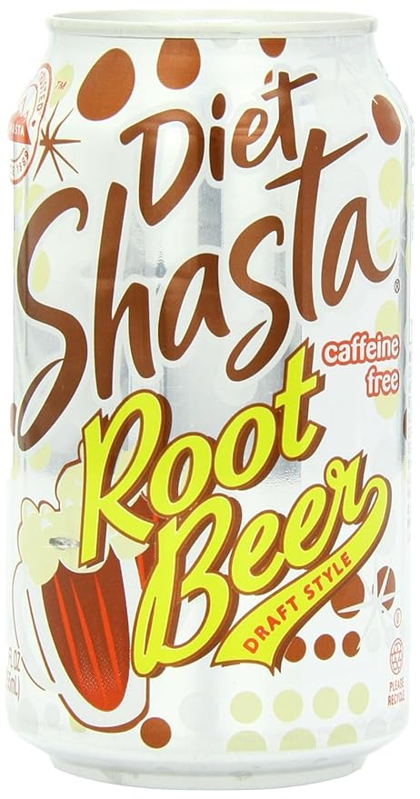 Shasta Diet Root Beer Soda 12 Fl Oz (Pack of 12)