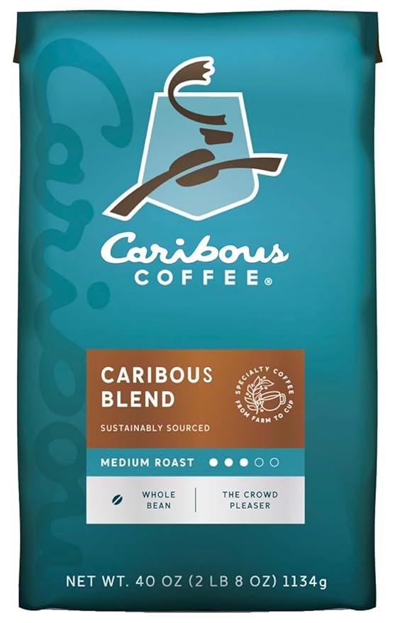 Caribous Coffee Whole Bean Coffee Caribou Blend 40 Ounces