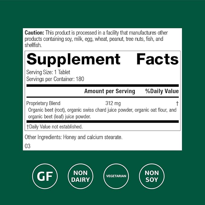 Standard Process Betafood Digestive &amp Intestinal Health Dietary Supplement - Vegan Gluten-Free Non-Dairy &amp Non-Soy - Dietary &amp Liver Care - 180 Tablets