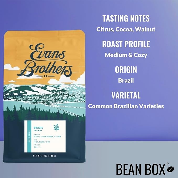 Brazil Serra Negra Natural - Roasted by Evans Brothers Coffee - Whole Bean Coffee - 2 Pound Bag