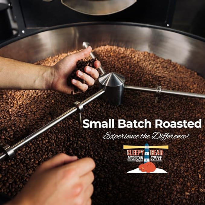 Sleepy Bear Mackinac Fudge Ground Coffee – Flavored Light Roast Arabica with Rich Fudge Flavor Michigan-Made Smooth &amp Sweet Blend No Sugar Added 16oz Reclosable Bag (1 16 oz)