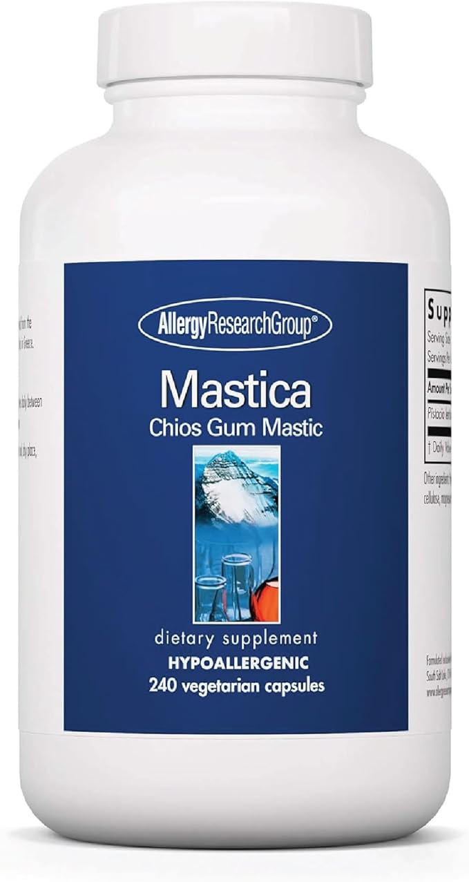 Allergy Research Group Mastica - Mastic Gum Capsules Digestive Health Supplement for Adults Mastic Resin Powder Capsules for Gut Health Support - 240 Count