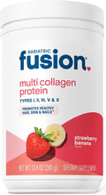 Bariatric Fusion Strawberry Banana Multi Collagen Protein Powder | Plus Joint Support Complex of MSM and Glucosamine | Dairy Gluten &amp Soy Free | Non-GMO | 30 Servings