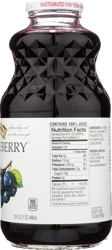 Knudsen Just Juice Blueberry 32.0 FO (Pack of 6)