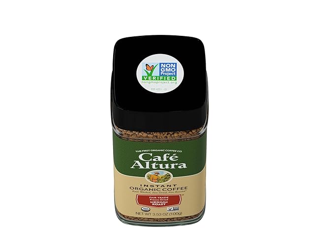 Cafe Altura Freeze Dried Instant Organic Coffee 3.53 oz Jar (Pack Of 6)