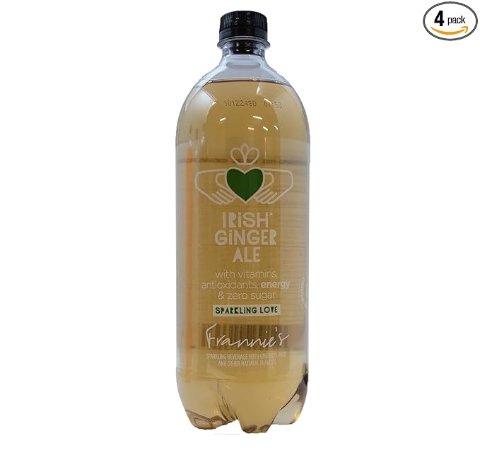 KauffmanTreats Frannie Sparkling Beverage Irish Ginger Ale 1 Liter (Pack of 4)