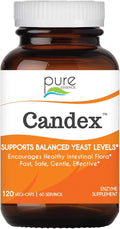 Pure Essence Candex Supplement - Yeast Overgrowth Supplement with Digestive Enzymes Yeast Infection Probiotic Treatment for Men and Women - 120 Capsules