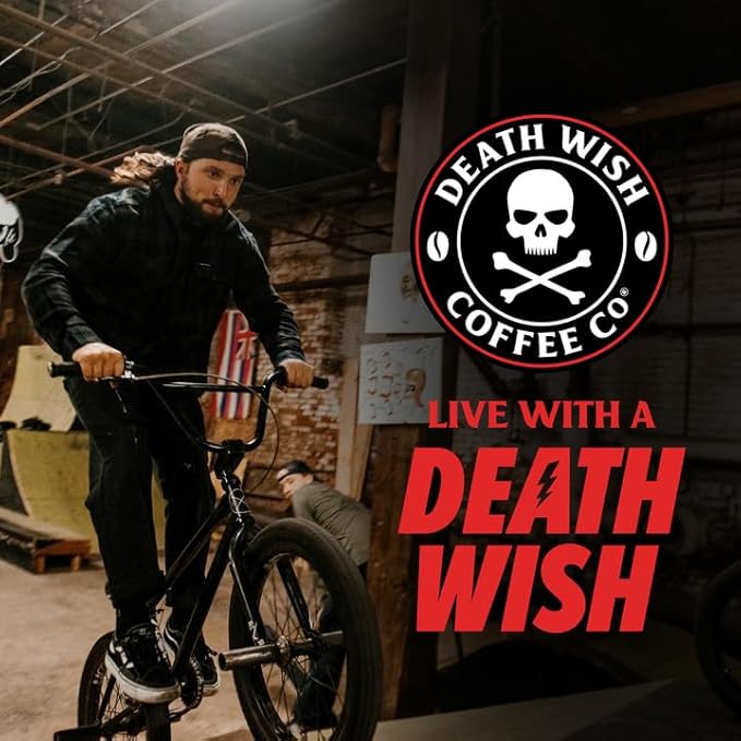 Death Wish Coffee Organic and Fair Trade Dark Roast Ground Coffee 16 oz