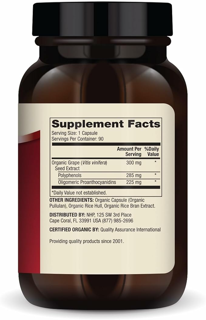 Dr. Mercola Organic Blood Pressure Support - Supports Healthy Circulation - High-Potency Grape Seed Extract - Non-GMO &amp Soy-Free - 90 Capsules (90 Servings)