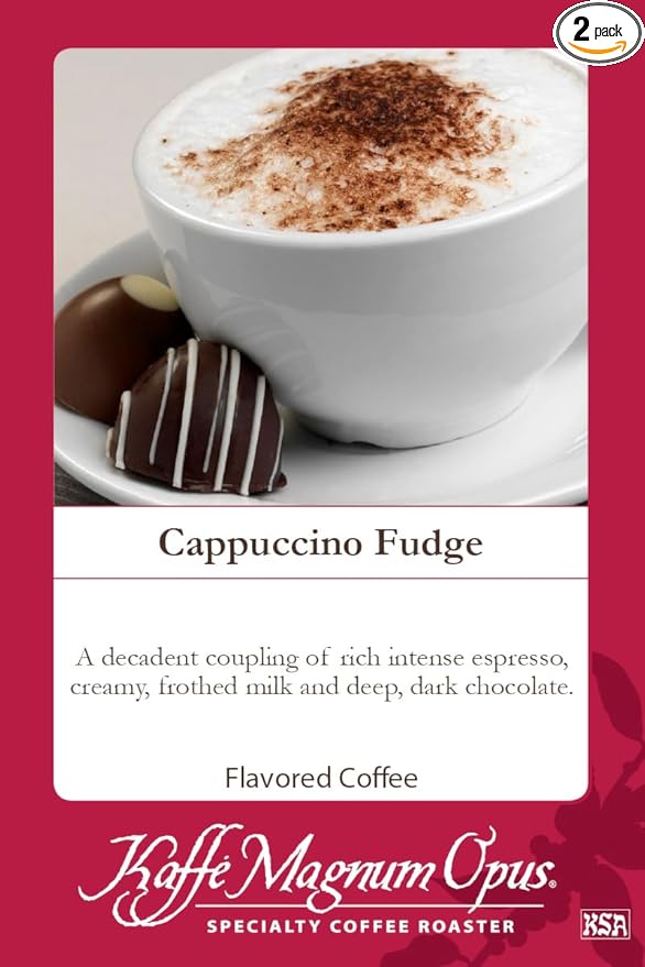Kaffe Magnum Opus Cappuccino Fudge Coffee Whole Bean Rich Espresso 2 Packs of 5 lb Each