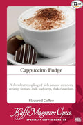 Kaffe Magnum Opus Cappuccino Fudge Ground Coffee 72 Packs of 2.5 oz Each - Fresh Roasted Gourmet Coffee