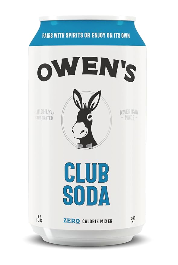 Owen's Club Soda Premium Cocktail Mixer Made with Pure Pacific Sea Salt - 8.2oz Cans (24 pack)