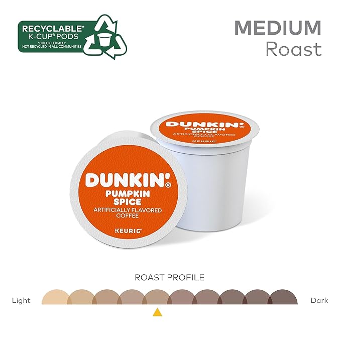 Dunkin' Donuts Pumpkin Spice Coffee Keurig K-Cup Pods Medium Roast 24/Box