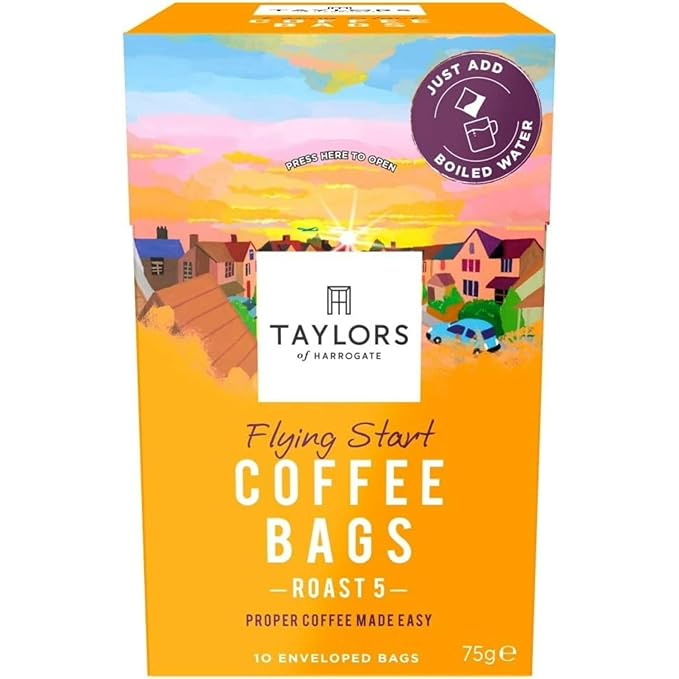 Taylors of Harrogate Flying Start Coffee Bags (10 Enveloped Bags Per Pack x 3 Packs = 30 Coffee Bags)