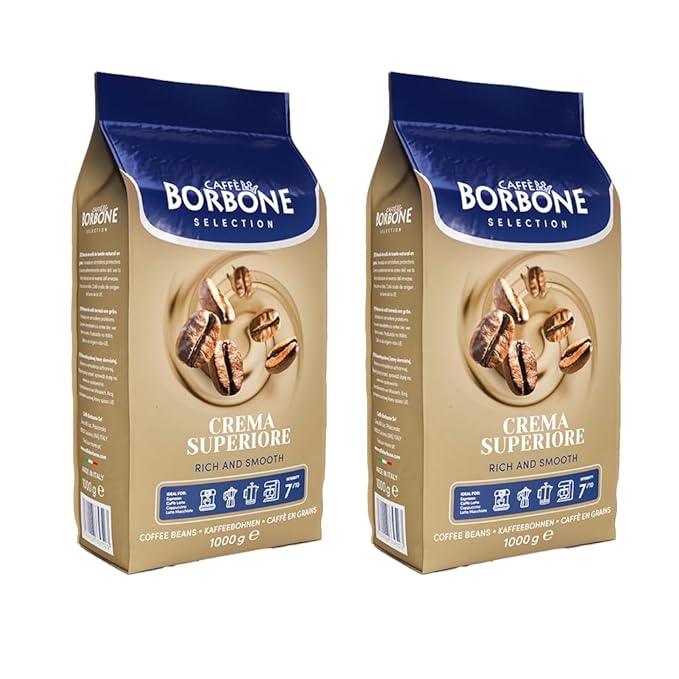 Caffè Borbone Whole Bean Coffee Blend Crema Superiore Medium Roast Roasted and Freshly Packaged in Italy 2.2 Pound Bag (Pack of 2)