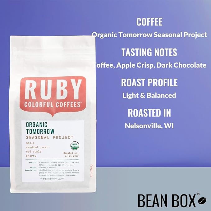 Organic Tomorrow Seasonal Project - Roasted by Ruby Coffee Roasters - Freshly Ground Coffee - 5 Pound Bag