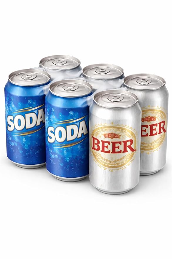 Universal Fit 6-Pack Rings for 12oz Beer and Soda Cans by F.e.s.s. (500)