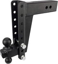 BulletProof Hitches - 3.0 Adjustable Heavy Duty Trailer Hitch (22000 lb. Rating) - 10 Drop/Rise Trailer Hitch with 2 &amp 2-5/16 Dual Ball - Powder Coat Solid Steel Corrosion-Resistant