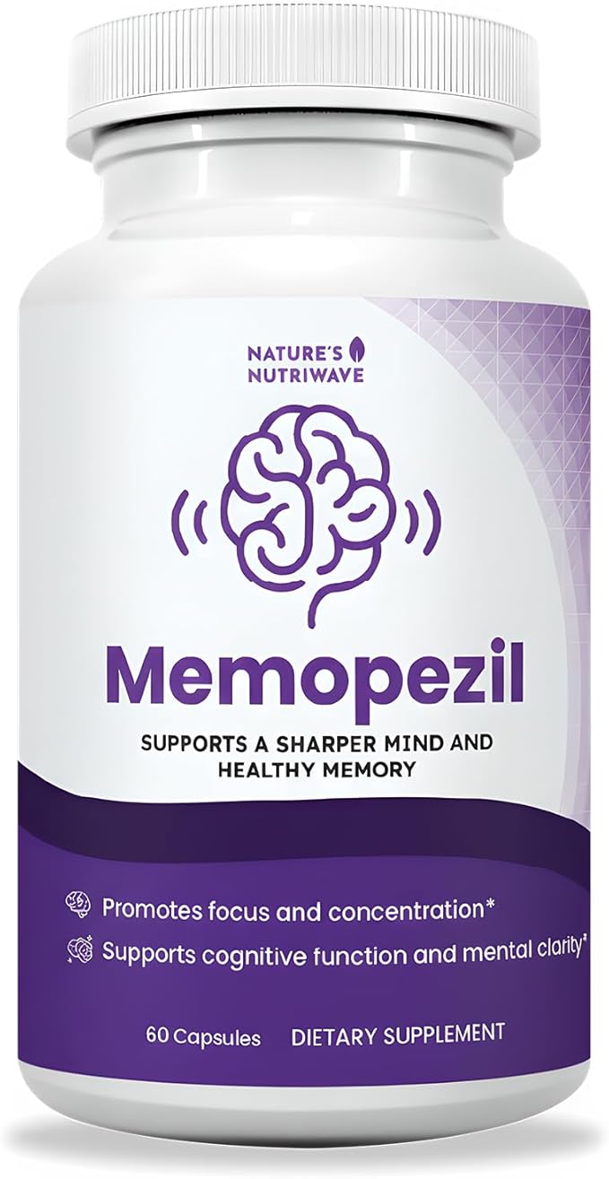 Memopezil – Daily Supplement with Vitamins AB CDE Minerals &amp Botanical Extracts – Clean Stimulant-Free Formula – GMP-Certified Non-GMO Made in USA - 60 Capsules 30 Servings 1 Month Suppl