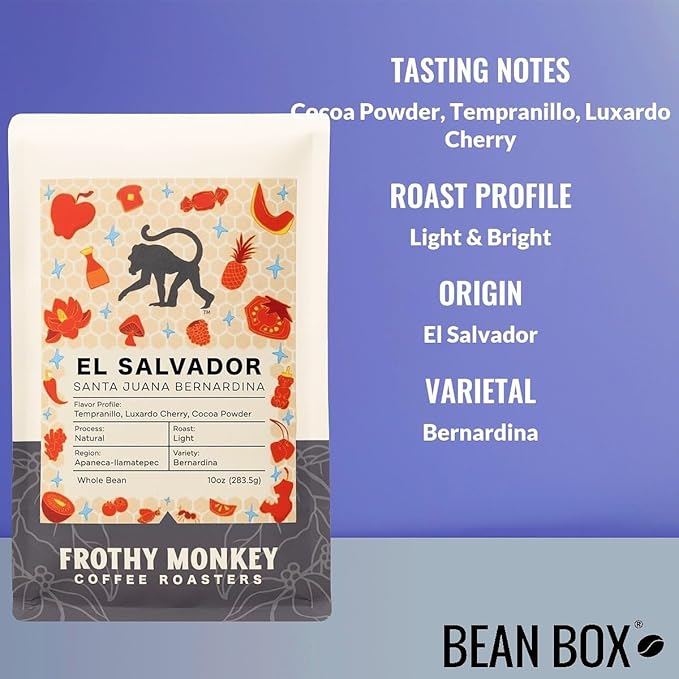 El Salvador Santa Juana Bernardina - Roasted by Frothy Monkey Coffee Roasters - Whole Bean Coffee - 5 Pound Bag