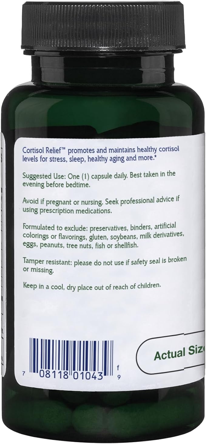 Vitanica Cortisol Relief Dr. Formulated Sleep Stress Cortisol Manager Supplement Vegan 60 Capsules