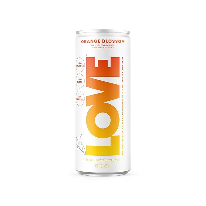 Be LOVE™ Lightly Flavored Still Electrolyte Drink — Non-Carbonated Zero Sugar Zero Calories Zero Caffeine — Clean Daily Hydration (Pack of 12 Orange Blossom)