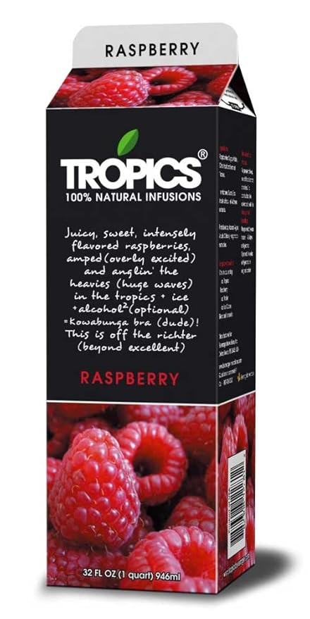 Tropics Raspberry Drink Mix 32 Ounce -- 12 per case.