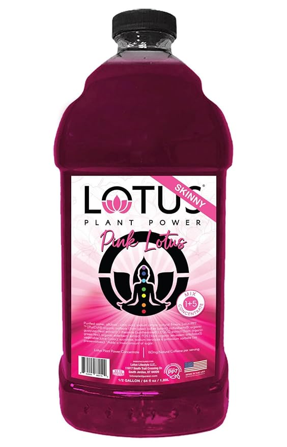 Lotus Plant Power 5:1 Energy Concentrate 64 fl. oz. (Skinny Pink) Pack of 2 (Packaging May Vary)
