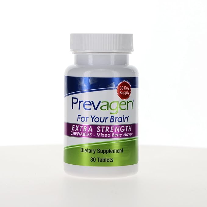 Prevagen Extra Strength Mixed Berry Chewables - 30 Tablets (1 Month Supply) | Formulated for Your Brain | 20mg of Apoaequorin Plus Vitamin D3 with 7-Day Pill Minder