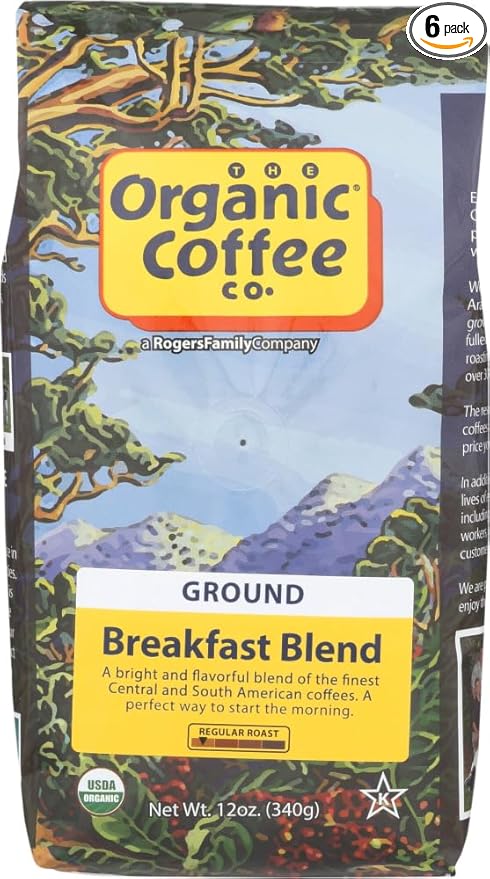 Organic Coffee Co. Coffee Breakfast Blend OG2 12 oz. (Pack of 6)