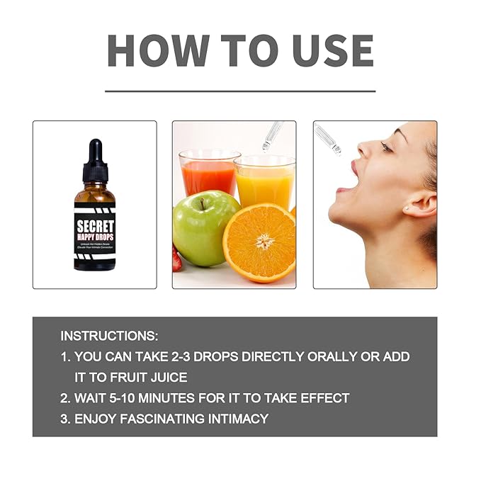 Secret Happy Drops Wellness Supplement for Men and Women Physical and mental pleasure physical comfortMeet your requirements 2 Bottles