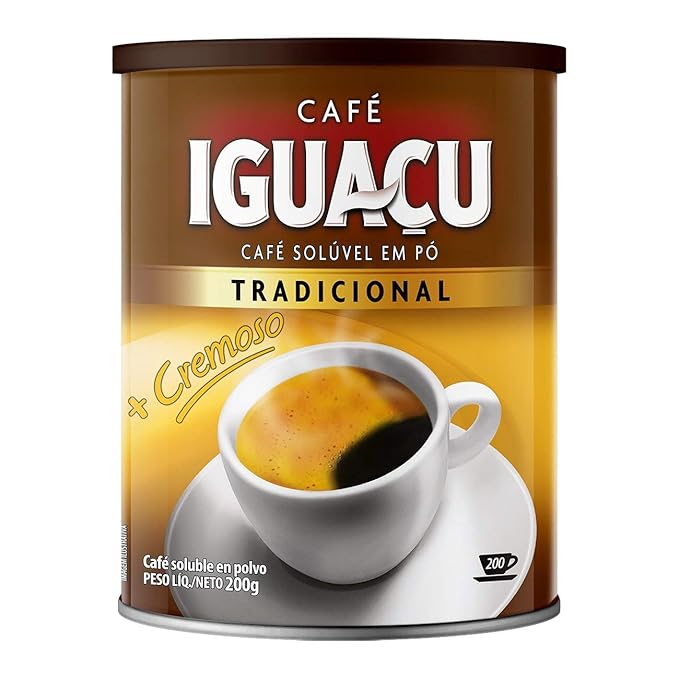 Cafe Iguacu Tradicional Instant Brazilian Coffee Can 200 grams (Pack of 3)