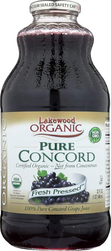Lakewood Organic Fresh Pressed Pure Concord Grape (3 X 32 Fl Oz) by Lakewood