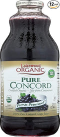 Lakewood Organic PURE Concord Grape Juice 32 Ounce Bottles (Pack of 12)