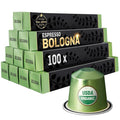 Bologna Organic Italian Espresso for Nespresso | 100 Organic Aluminum Capsules | Eco-Friendly Medium Roast | 100% Nespresso Compatible Pods | Fairtrade Coffee