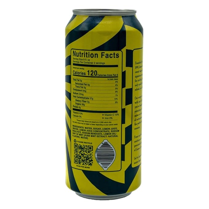 James Lemonade Original Lemon Juice 16oz (12 Pack) - Original Recipe w/Fresh Mint since 1998 - Plastic Juice Bottles - 100% Natural Lemonade Flavor - Lemon Drink - Refreshing Drinks
