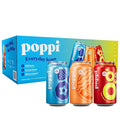 Poppis Prebiotic Soda Variety Pack - 18 Count 12 fl oz Cans - Wild Berry Orange Cream &amp Cherry Limeade - Gluten free Non GMO Low Sugar Low Calorie