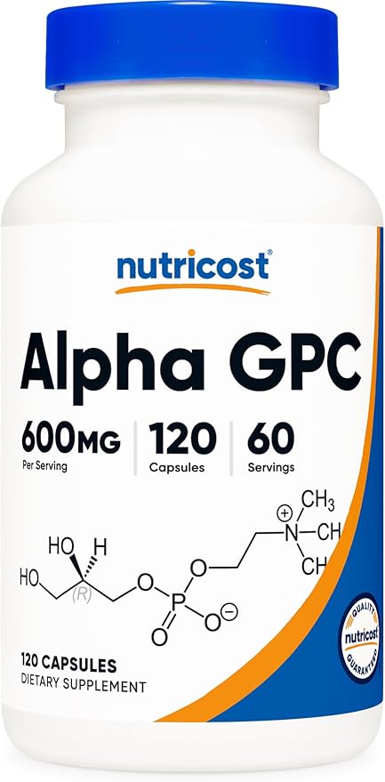 Nutricost Alpha GPC 600mg 120 Vegetarian Capsules - Non-GMO and Gluten Free 300mg Per Capsule
