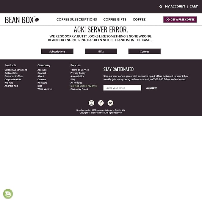 Bean Box Coffee Sampler - Roasted by Roseline 4-Pack Whole Bean Coffee Gourmet Coffee