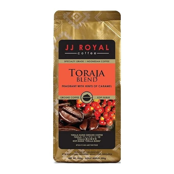 JJ Royal Coffee Toraja Blend 200g Ground Coffee (Pack of 1)
