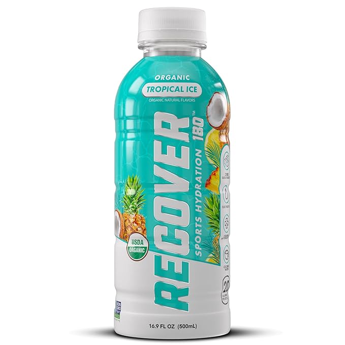 RECOVER 180 Organic Sports Hydration Drink No Sugar Added 20 Calorie Sports Beverage Organic Flavors With Vitamins Potassium-Packed Electrolytes (16.9 Fl Oz (Pack of 12) Variety Pack)