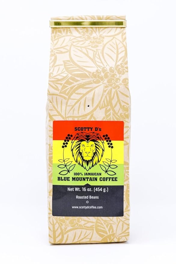 Scotty D's Jamaican Coffee 100% Blue Mountain Coffee-16 oz. (Medium Roast)(Whole Bean)