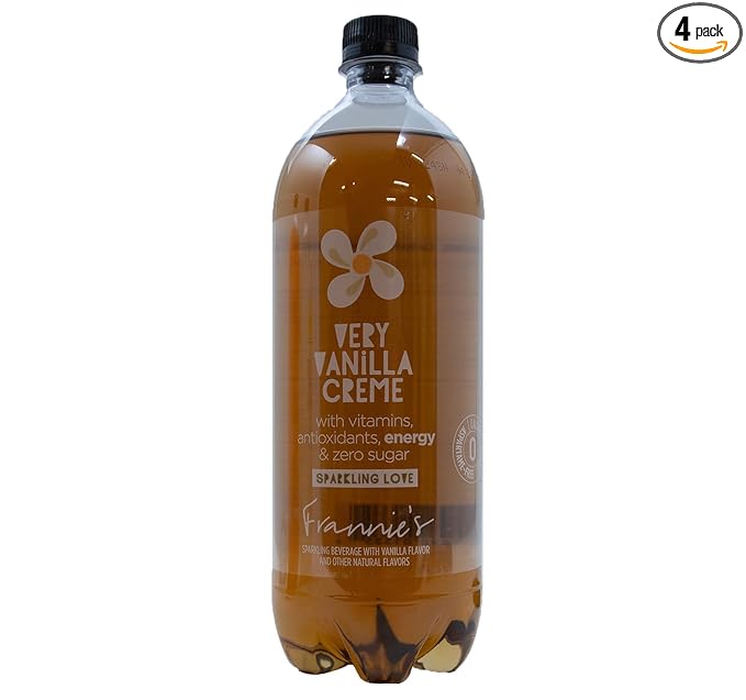 KauffmanTreats Frannie Sparkling Beverage Very Vanilla Creme 1 Liter (Pack of 4)