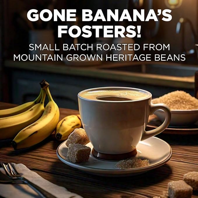 Maud's Banana Flavored Coffee Pods 50 ct Medium Roast Flavored Coffee in Single Serve Pods – 100% Arabica Beans Compatible with Keurig K Cups Maker