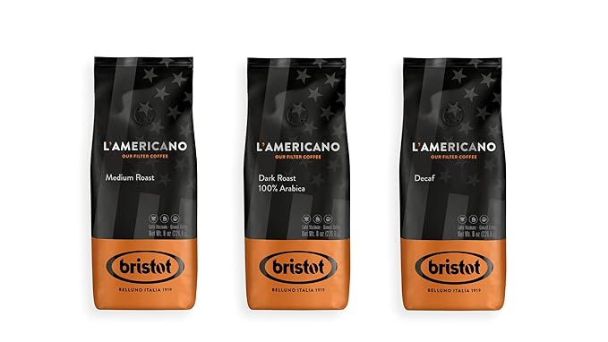 L'americano Filter Ground Coffee/Medium Roast+ 100% Arabica+DECAf/For Pour-over - French Press - Drip Coffee | 8oz/226.8