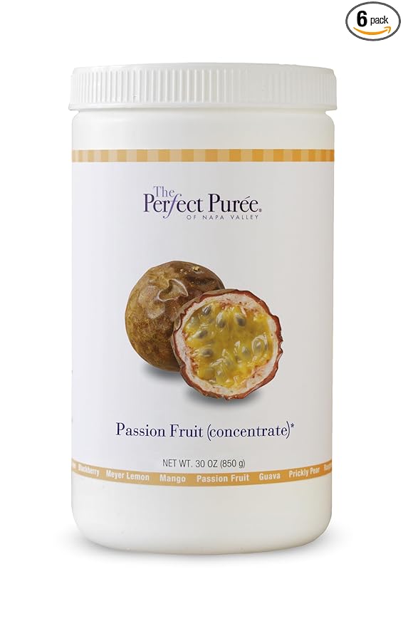 Perfect Puree Passion Fruit Concentrate | Bulk 6-Pack 30oz Each | Tropical Flavoring for Desserts &amp Cocktails | Kosher Certified