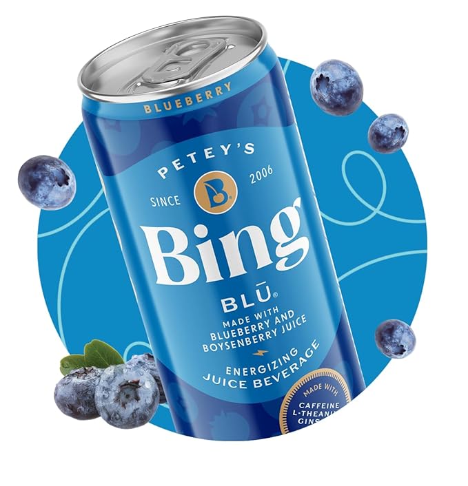 BING Energizing Juice Beverage – VARIETY All 6 Flavors (12oz/12pk) – Made with REAL Juice! Low Calorie 5 B-Vitamins &amp Ginseng 100-125mg Caffeine Vegan Gluten + Dairy Free. Incredibly DELICIOUS