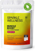 Sparkle Wellness Muscle Boost (Mixed Berry) [30-Serves] | Collagen Supplement Powder with Hydrolyzed BODYBALANCE Collagen Peptides &amp Buffered Vitamin C | Improves Body Composition