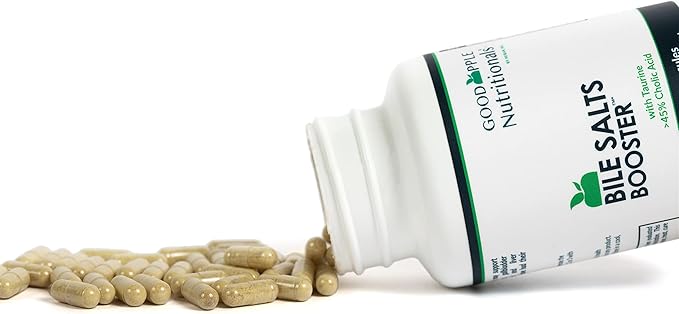 Bile Salts Booster | Supports Gallbladder/No Gallbladder | Ox Bile &amp Taurine Gallbladder Supplement | Gas &amp Bloating | Digestive Aid Especially fats | 180 Capsules - 110 mg