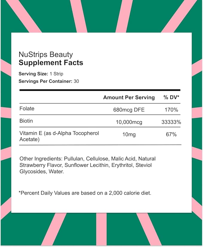 NuStrips Fast Dissolving Sleep &amp Beauty Oral Strips Travel Bundle with Melatonin Valerian Root L-Theanine Vitamin B6 Biotin Folate &amp Vitamin E